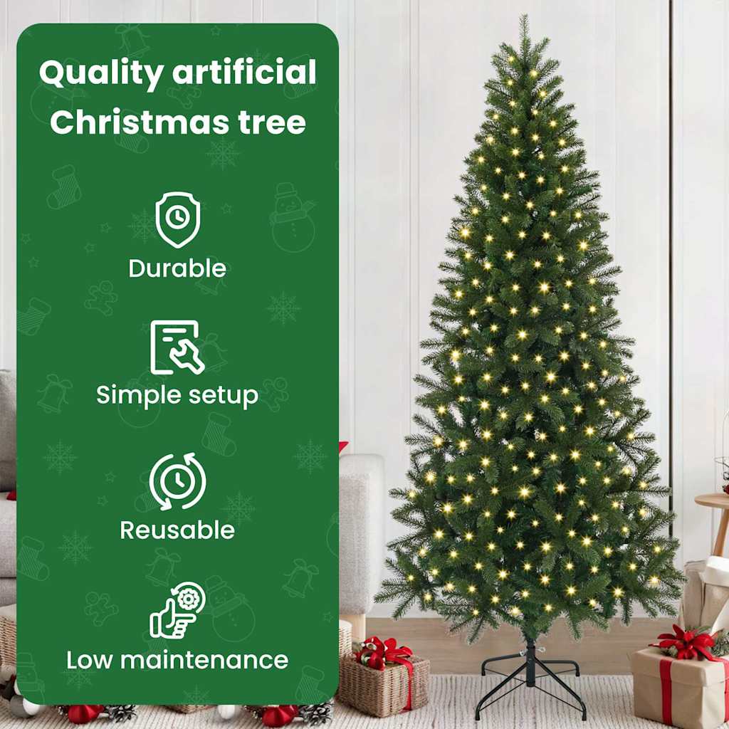Dirbtinė Kalėdų eglutė su 300 LED Žalia 210 cm PE ir PVC