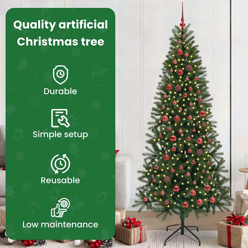Mākslīgā Ziemassvētku egle ar 300 LED, zaļa, 210 cm, PE un PVC