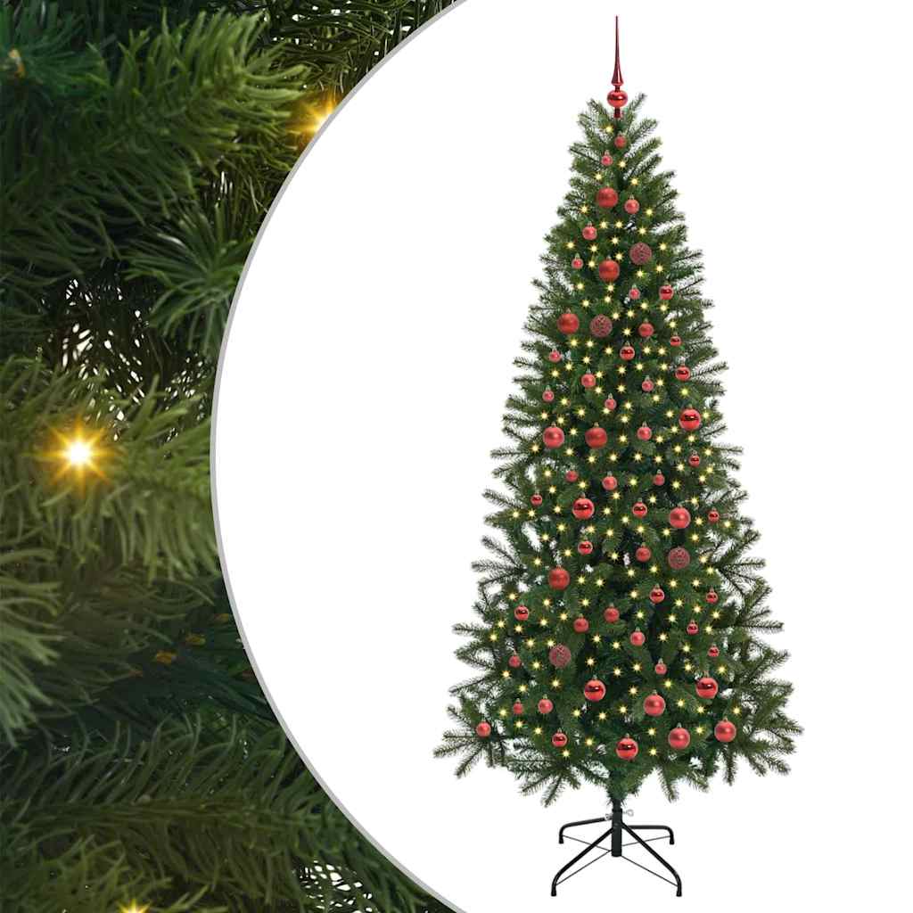 Mākslīgā Ziemassvētku egle ar 300 LED, zaļa, 210 cm, PE un PVC