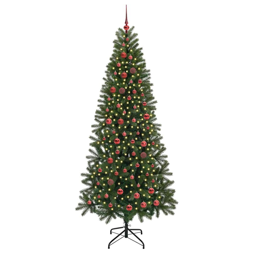 Mākslīgā Ziemassvētku egle ar 300 LED, zaļa, 210 cm, PE un PVC