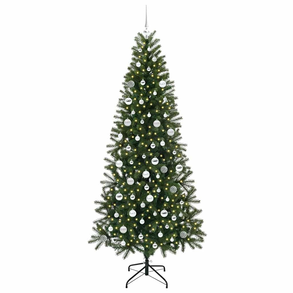 Mākslīgā Ziemassvētku eglīte ar 300 LED lampiņām zaļa 210 cm PE un PVC