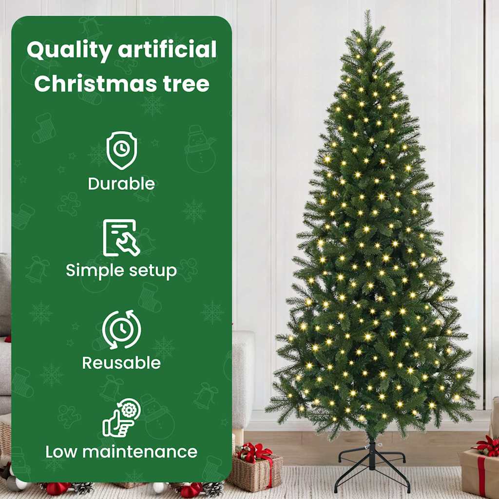 Dirbtinė Kalėdų eglutė su 300 LED Žalia 240 cm PE ir PVC