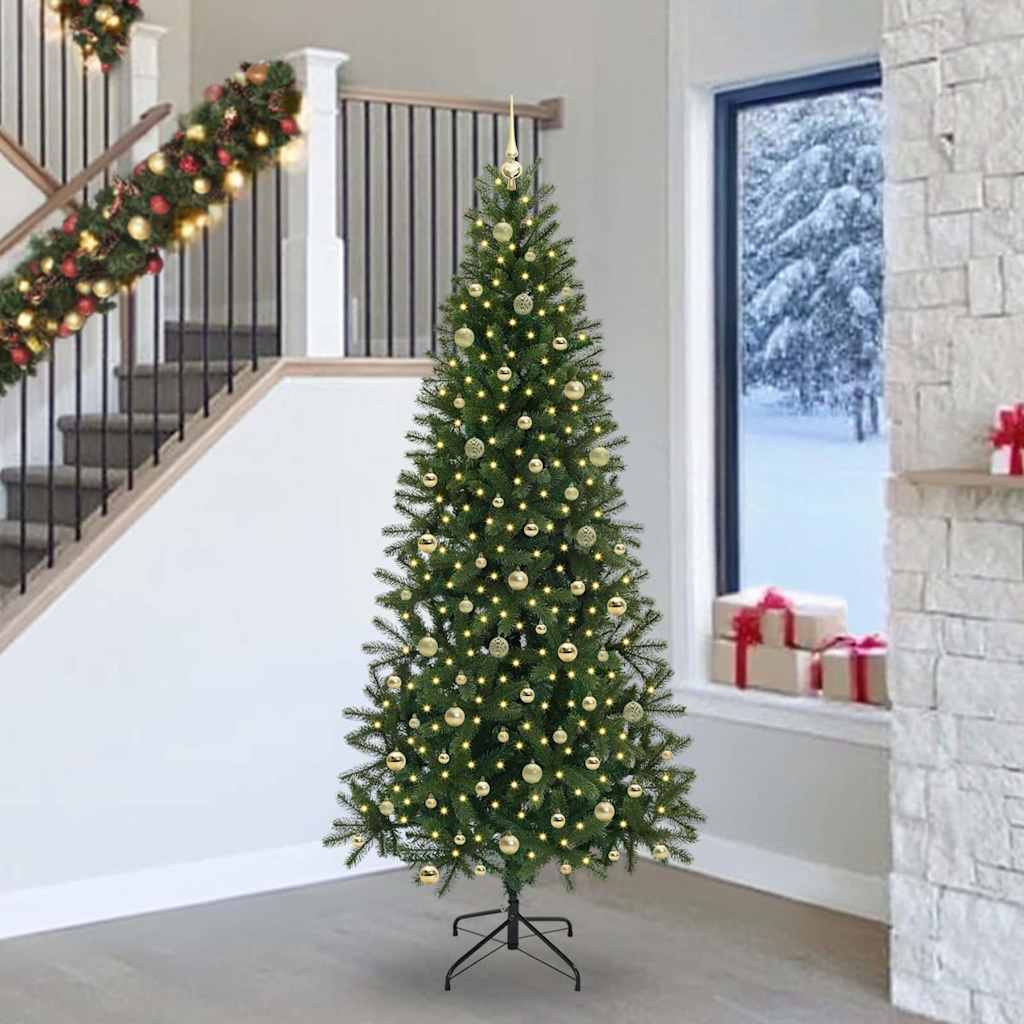 Dirbtinė Kalėdų eglutė su 300 LED Žalia 240 cm PE ir PVC