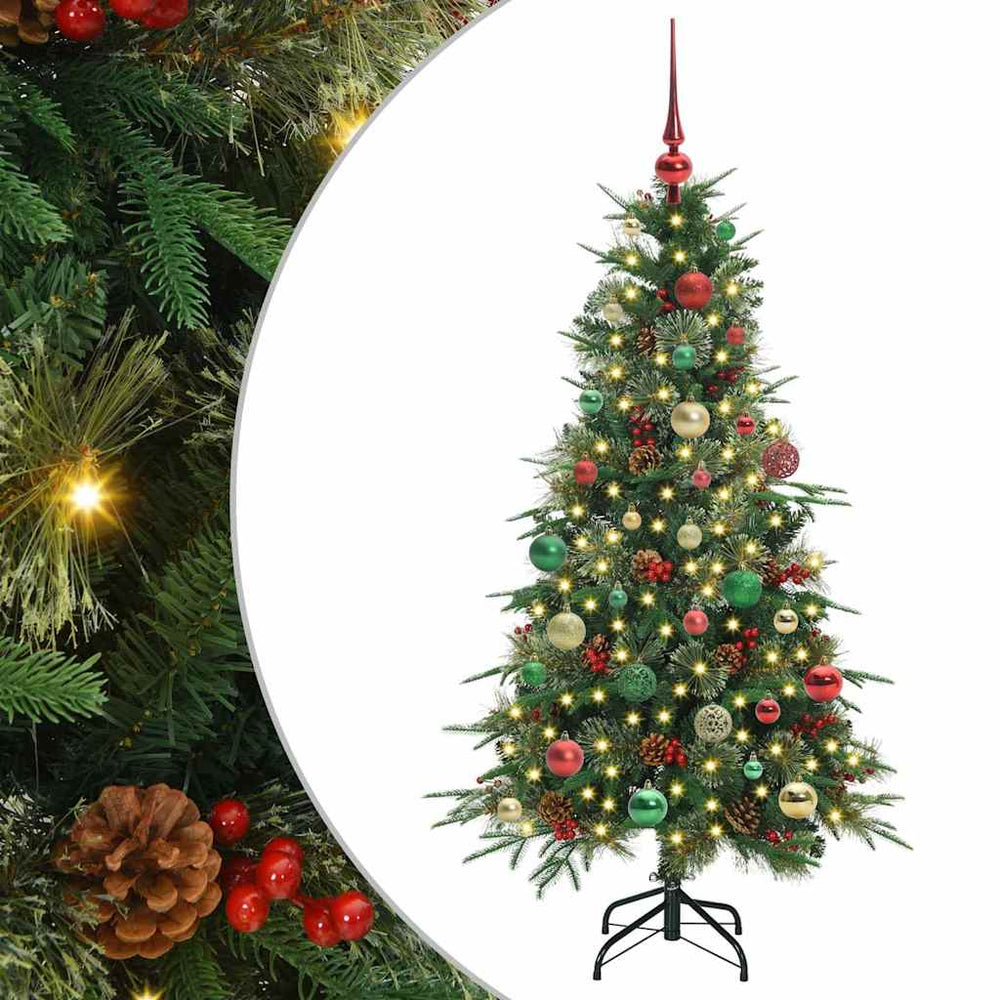 Artificial Folding Christmas Tree Green 150 cm PE and PVC