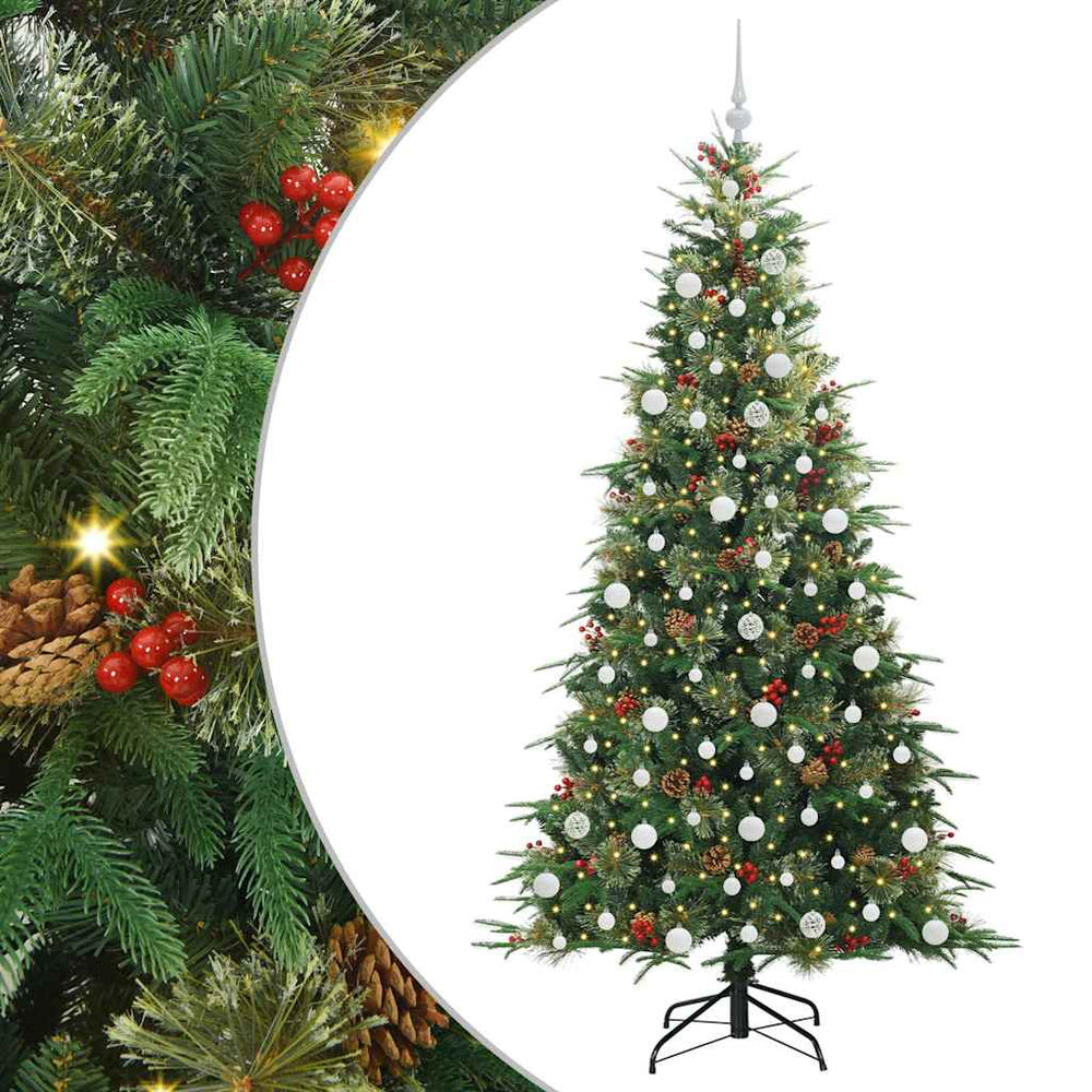 Artificial Foldable Christmas Tree Green 210 cm PE and PVC