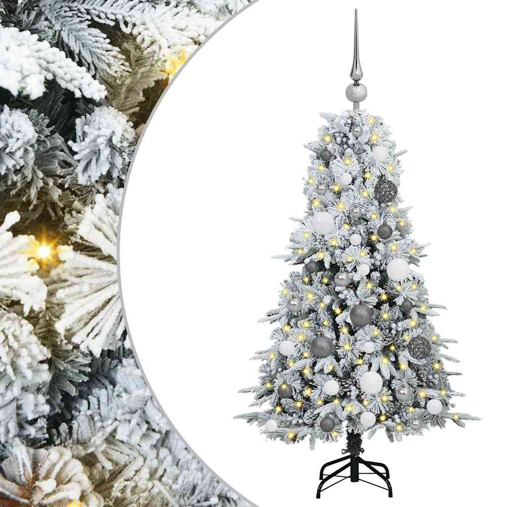 Mākslīgā saliekamā Ziemassvētku eglīte, balta, 120 cm, PE un PVC