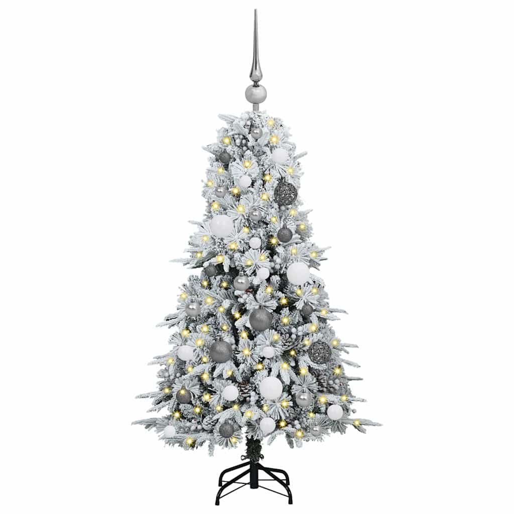 Mākslīgā saliekamā Ziemassvētku eglīte, balta, 120 cm, PE un PVC