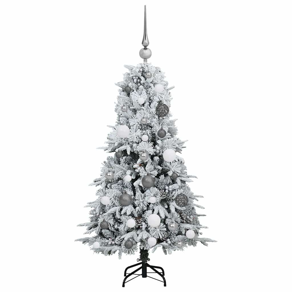 Mākslīgā saliekamā Ziemassvētku eglīte, balta, 120 cm, PE un PVC