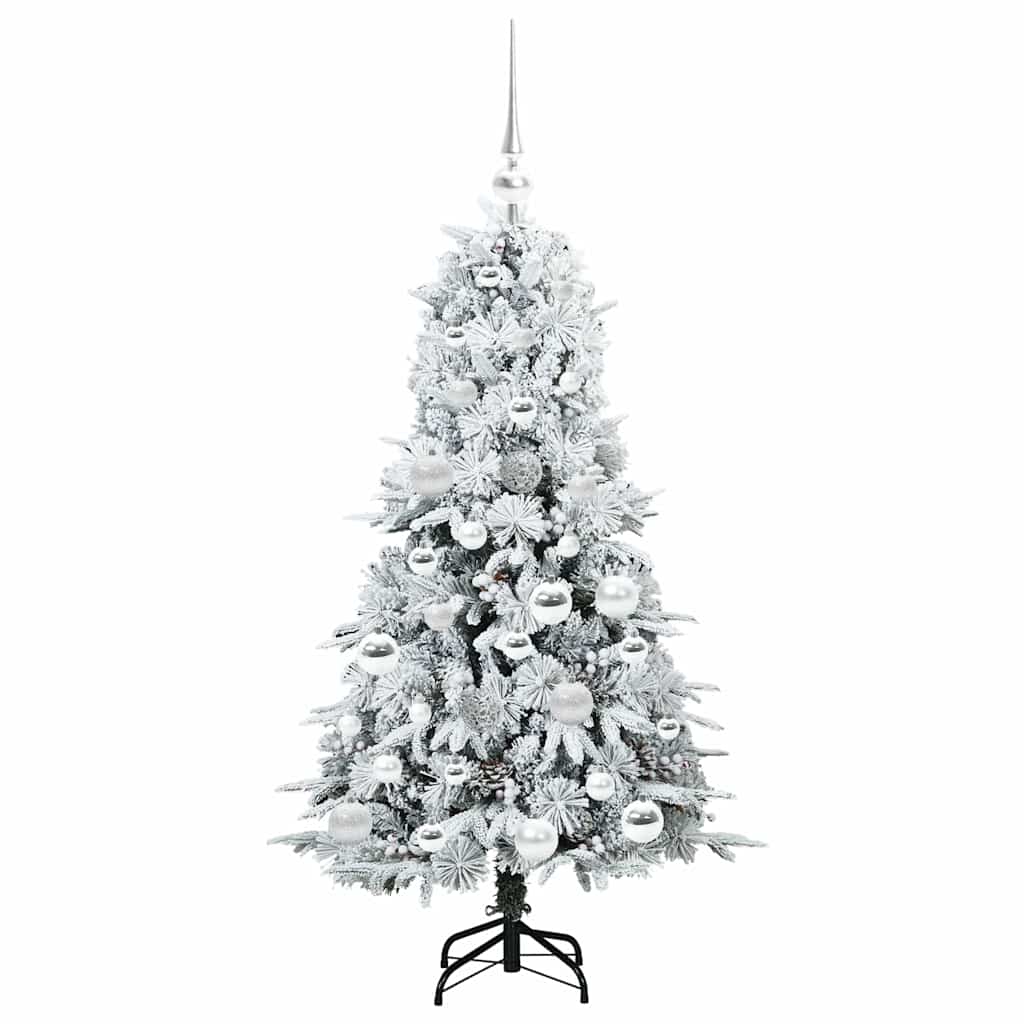 Mākslīgā saliekamā Ziemassvētku eglīte, balta, 120 cm, PE un PVC