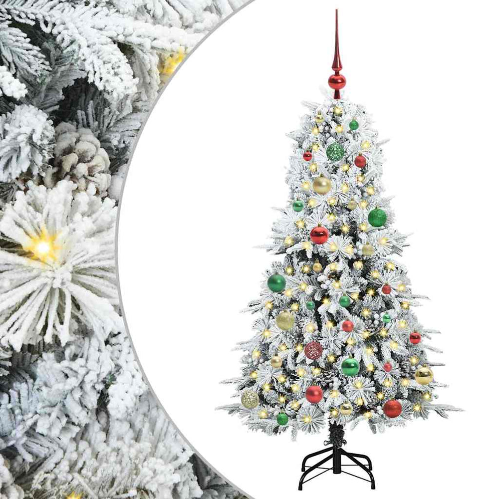 Artificial Foldable Christmas Tree White 150 cm PE and PVC