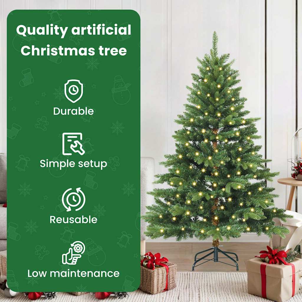 Dirbtinė Kalėdų eglutė su 150 LED Žalia 150 cm PE ir PVC
