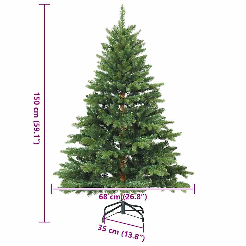 Dirbtinė Kalėdų eglutė su 150 LED Žalia 150 cm PE ir PVC