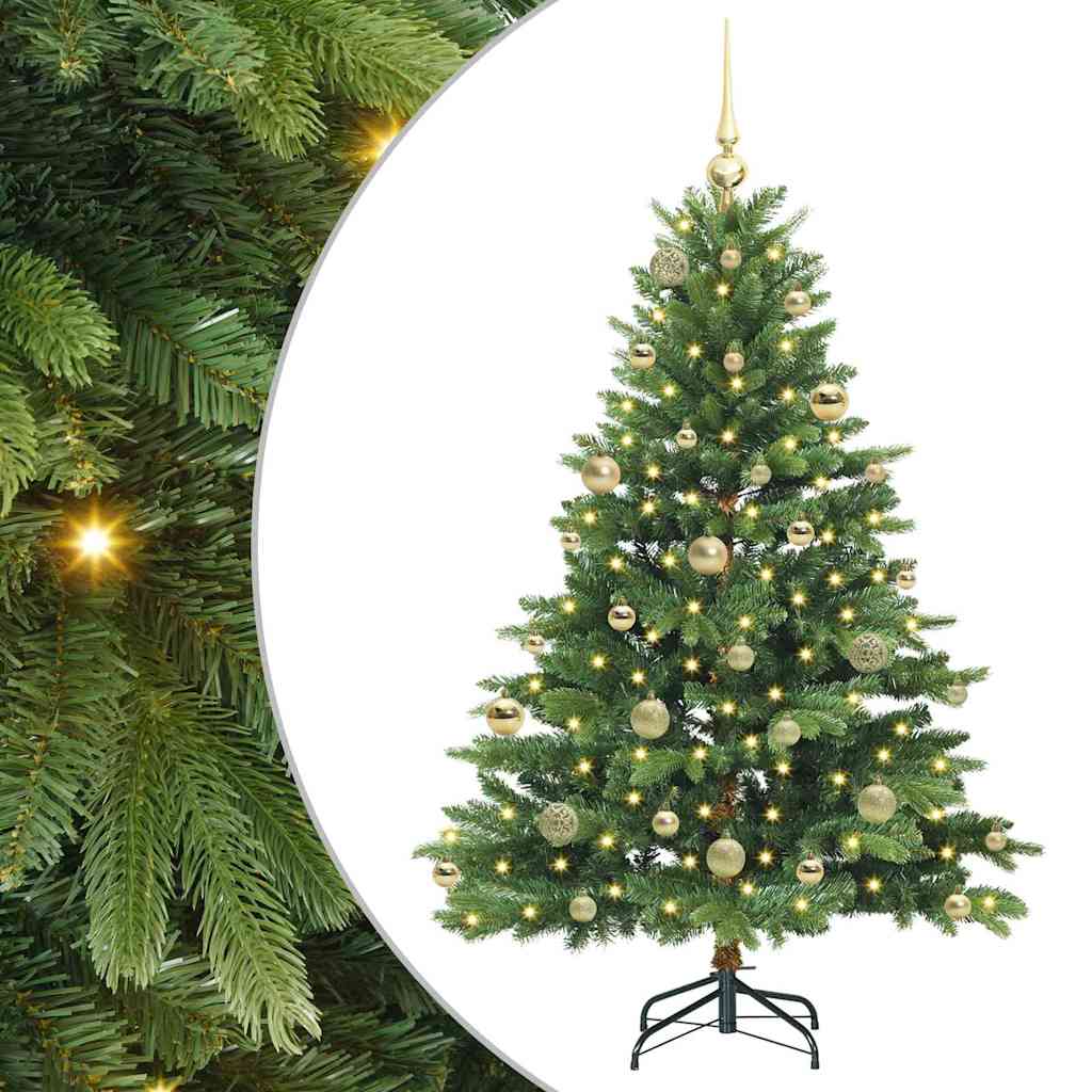 Dirbtinė Kalėdų eglutė su 150 LED Žalia 150 cm PE ir PVC