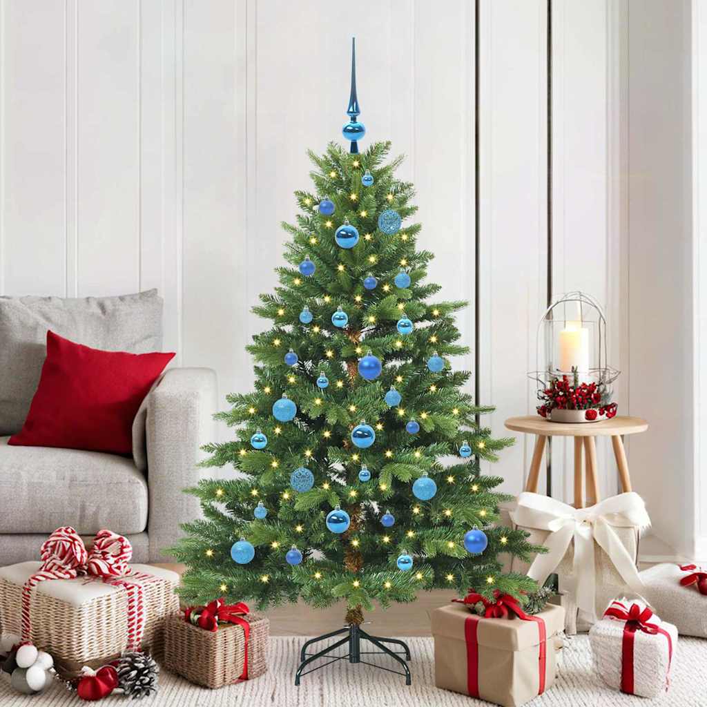 Mākslīgā Ziemassvētku eglīte ar 150 LED, zaļa, 150 cm, PE un PVC