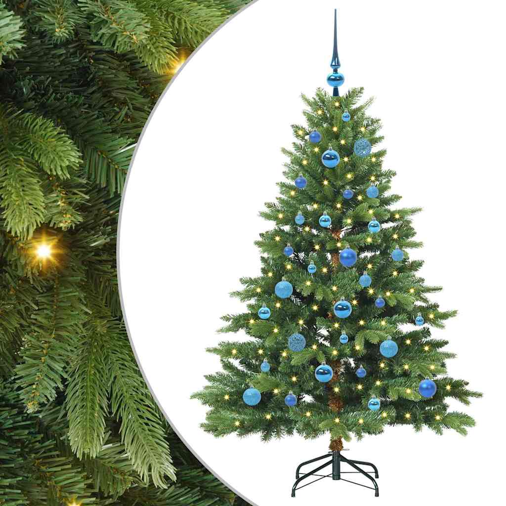 Mākslīgā Ziemassvētku eglīte ar 150 LED, zaļa, 150 cm, PE un PVC