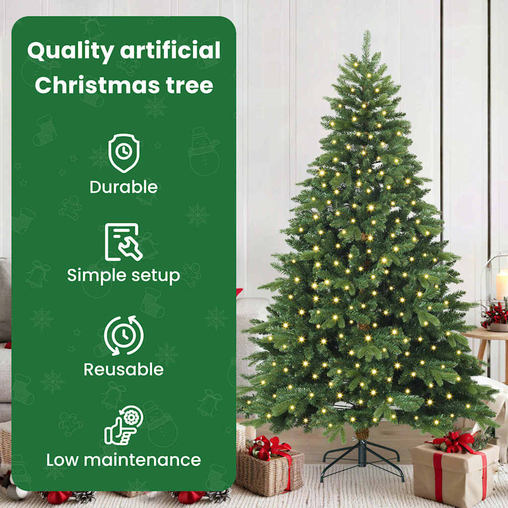 Dirbtinė Kalėdų eglutė su 300 LED Žalia 180 cm PE ir PVC