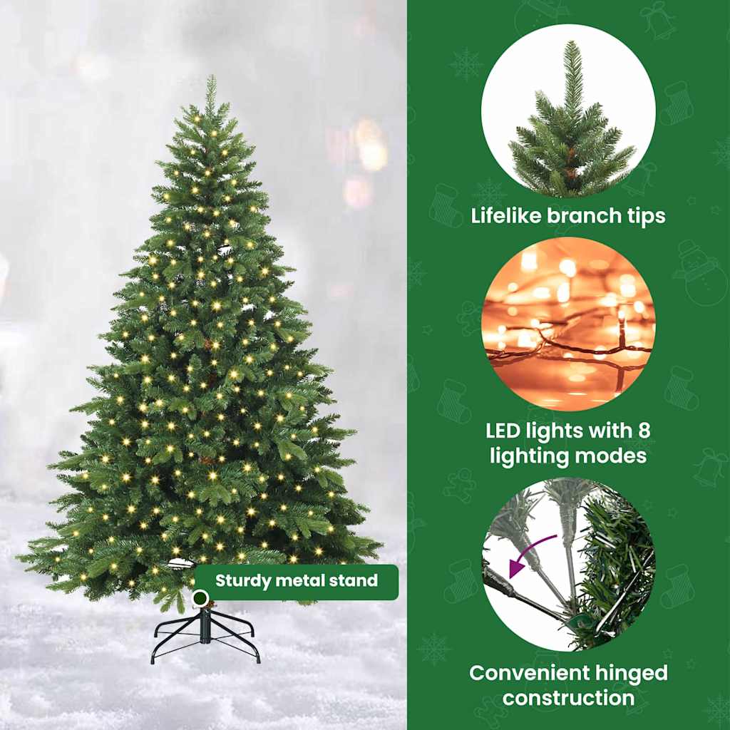 Dirbtinė Kalėdų eglutė su 300 LED Žalia 180 cm PE ir PVC