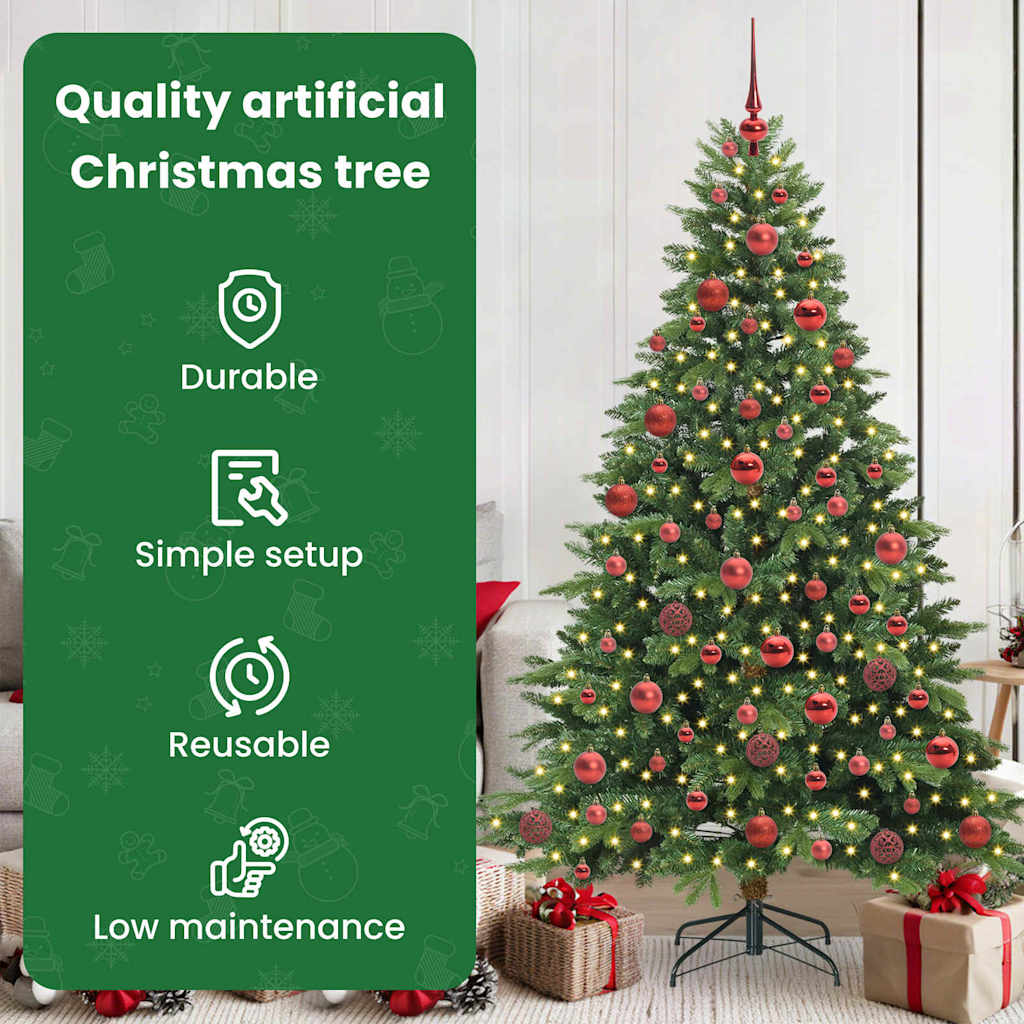 Dirbtinė Kalėdų eglutė su 300 LED Žalia 180 cm PE ir PVC