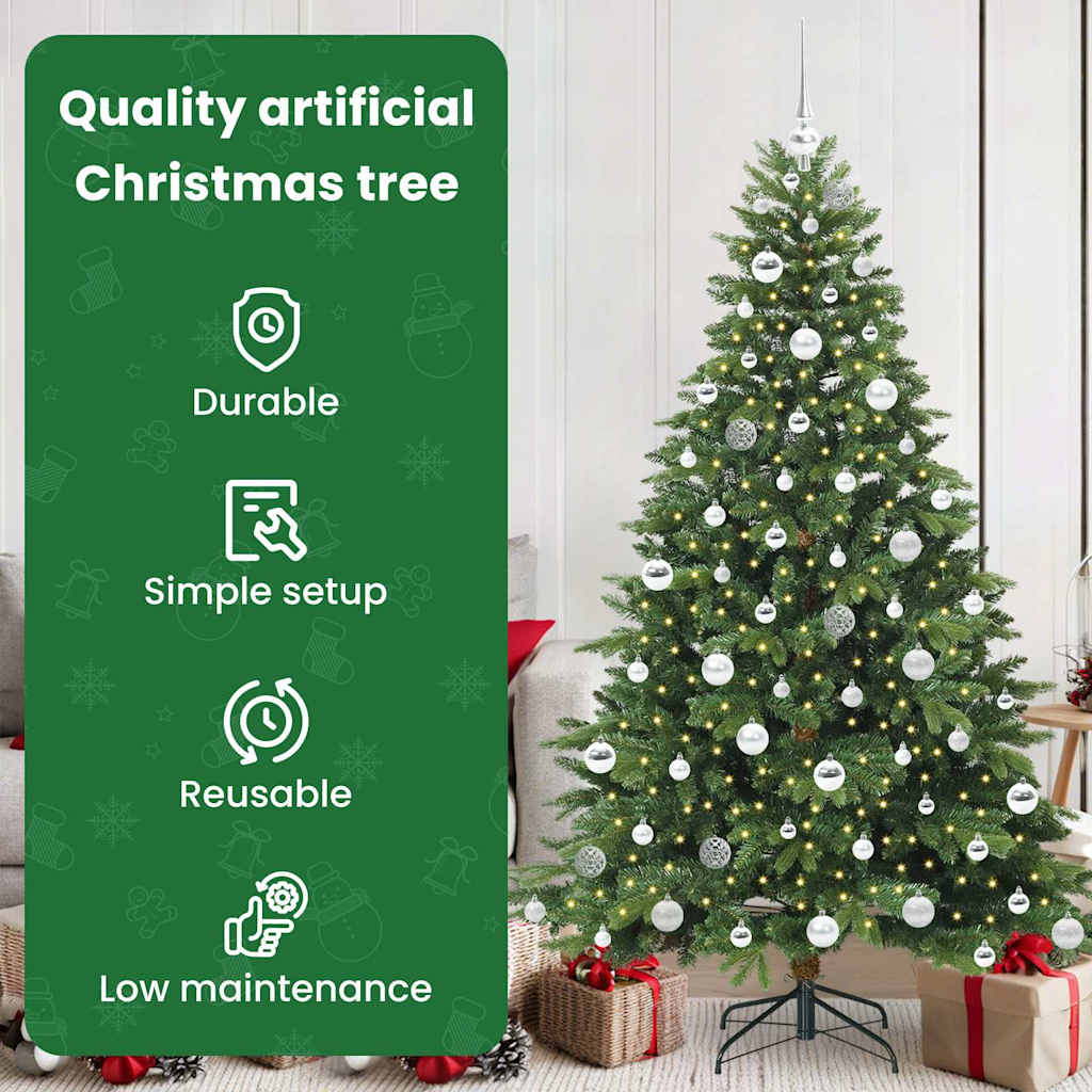 Dirbtinė Kalėdų eglutė su 300 LED Žalia 180 cm PE ir PVC