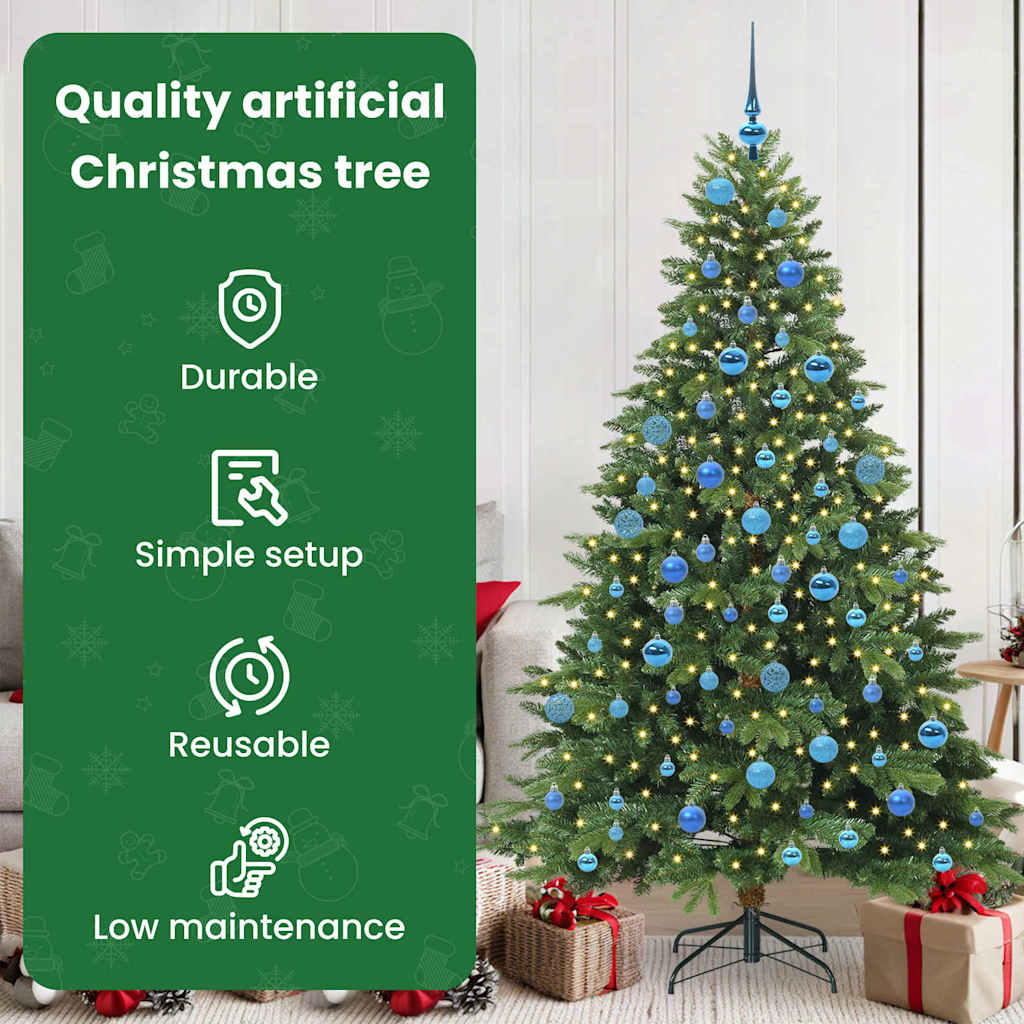 Dirbtinė Kalėdų eglutė su 300 LED Žalia 180 cm PE ir PVC