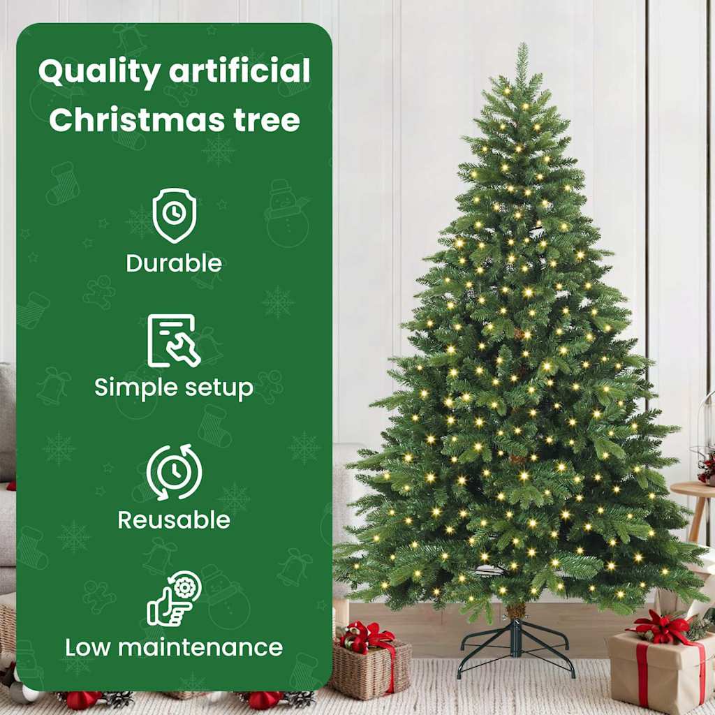 Dirbtinė Kalėdų eglutė su 300 LED Žalia 210 cm PE ir PVC