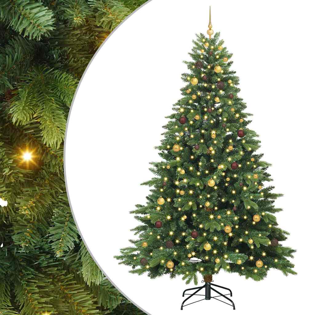 Dirbtinė Kalėdų eglutė su 300 LED Žalia 240 cm PE ir PVC