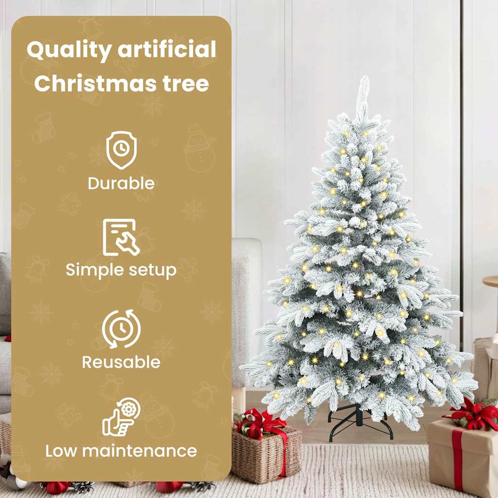 Mākslīgā Ziemassvētku eglīte ar 150 LED balta 120 cm PE un PVC