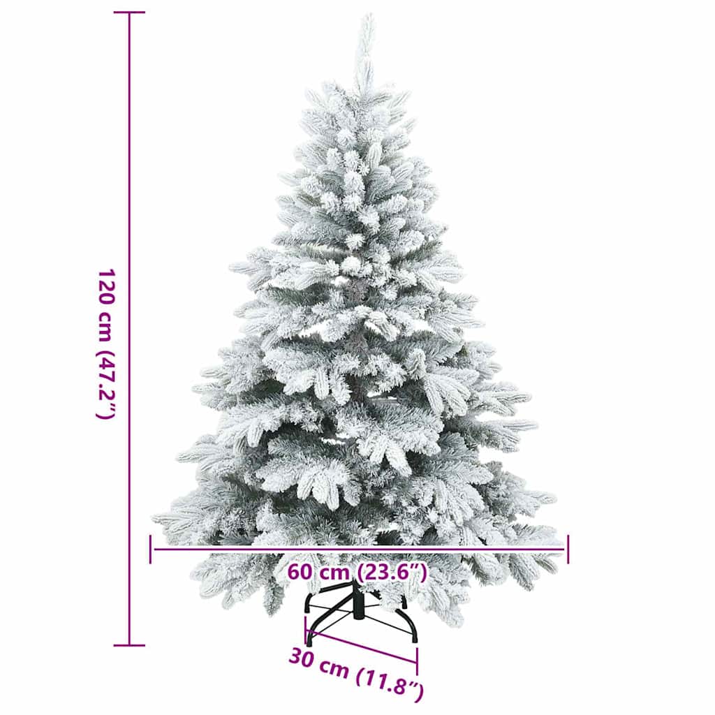 Mākslīgā Ziemassvētku eglīte ar 150 LED balta 120 cm PE un PVC