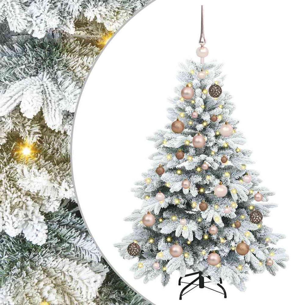 Dirbtinė Kalėdų eglutė su 150 LED Balta 120 cm PE ir PVC