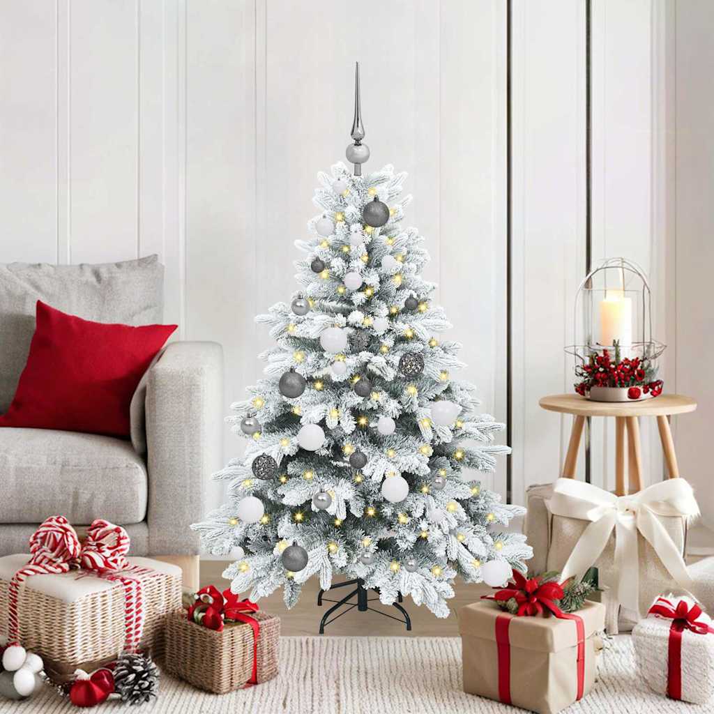 Mākslīgā Ziemassvētku eglīte ar 150 LED balta 120 cm PE un PVC