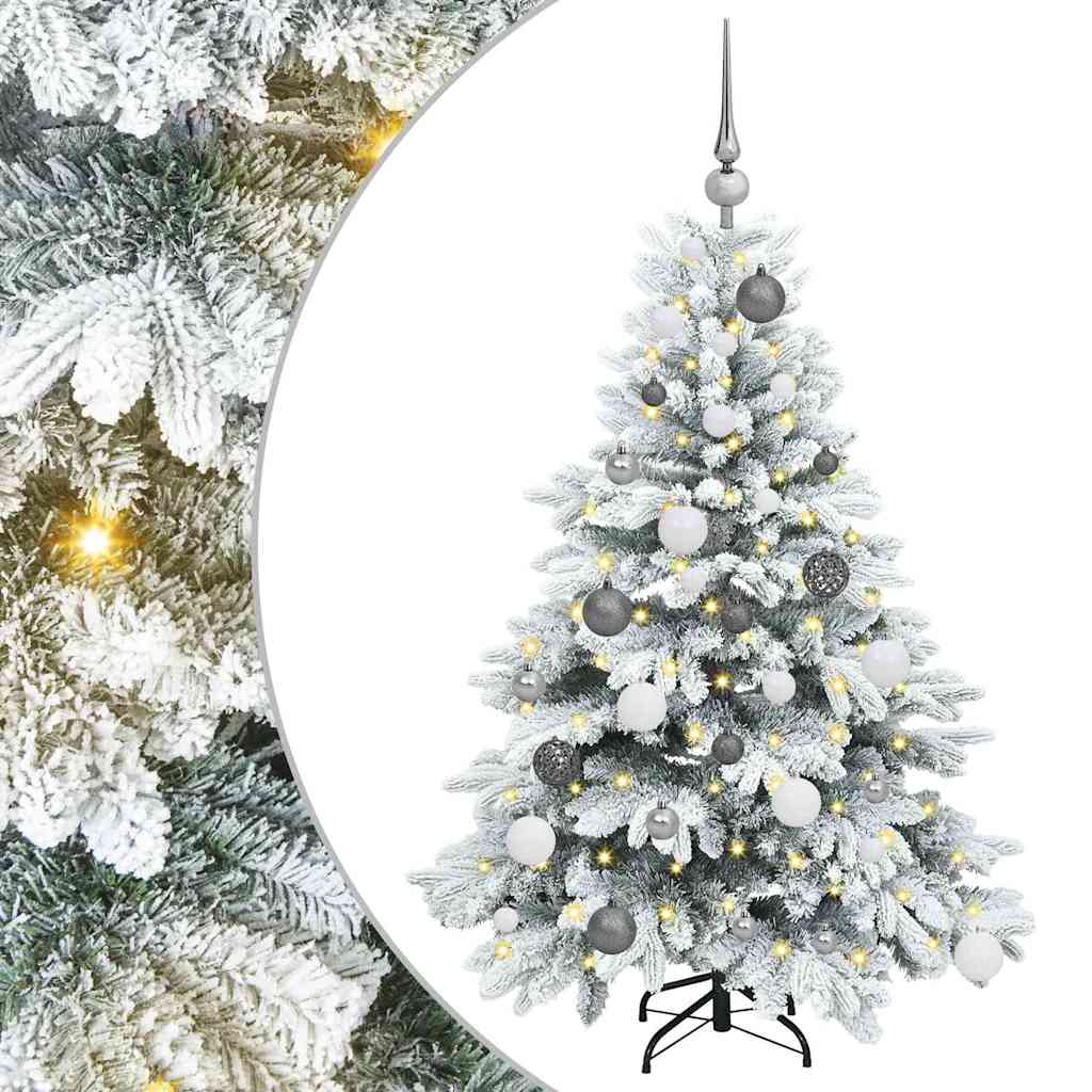 Mākslīgā Ziemassvētku eglīte ar 150 LED balta 120 cm PE un PVC