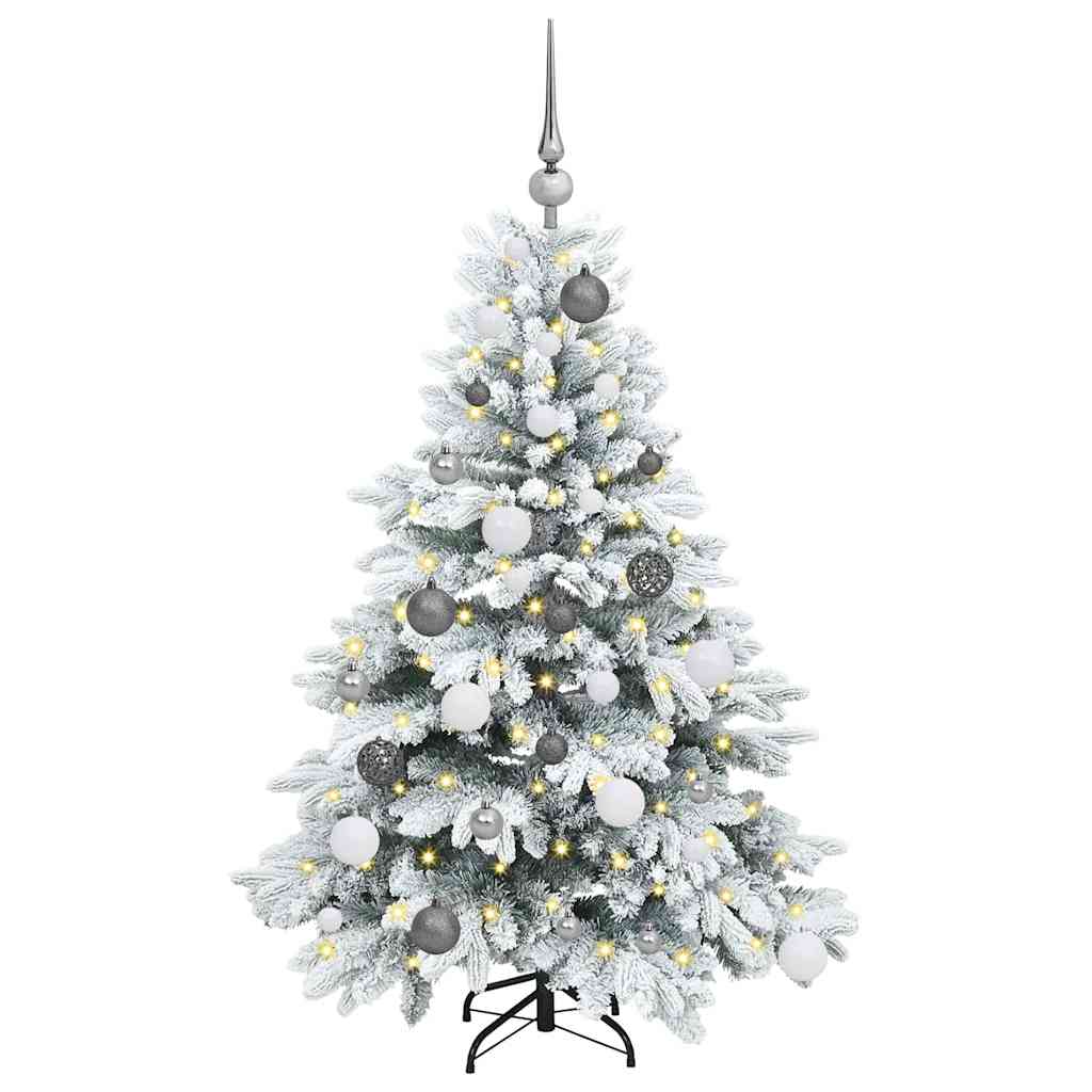 Mākslīgā Ziemassvētku eglīte ar 150 LED balta 120 cm PE un PVC