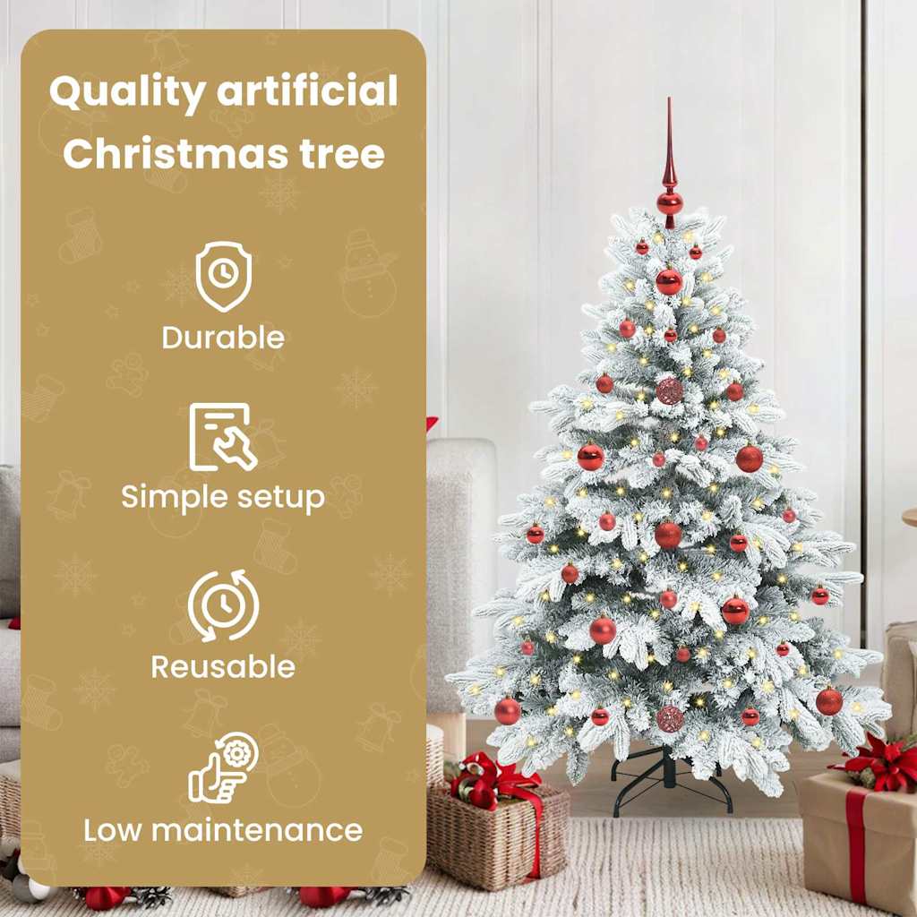 Mākslīgā Ziemassvētku eglīte ar 150 LED balta 120 cm PE un PVC