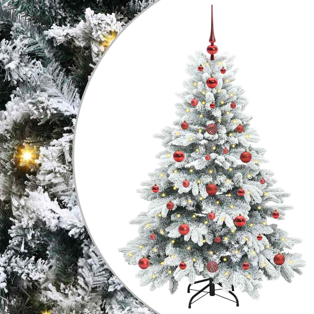 Mākslīgā Ziemassvētku eglīte ar 150 LED balta 120 cm PE un PVC