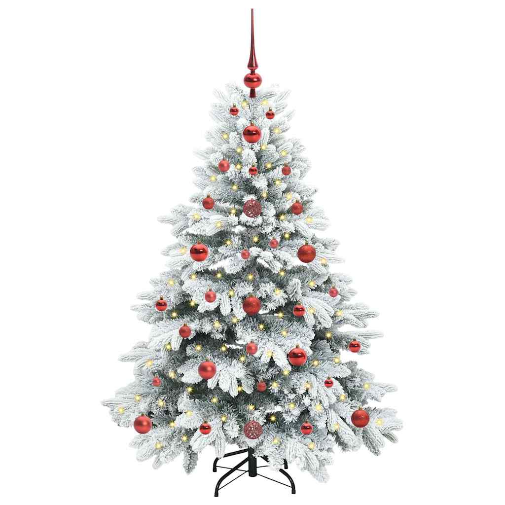 Mākslīgā Ziemassvētku eglīte ar 150 LED balta 120 cm PE un PVC