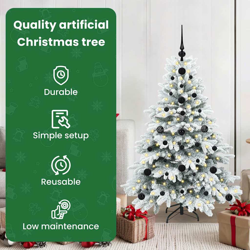 Dirbtinė Kalėdų eglutė su 150 LED Balta 120 cm PE ir PVC