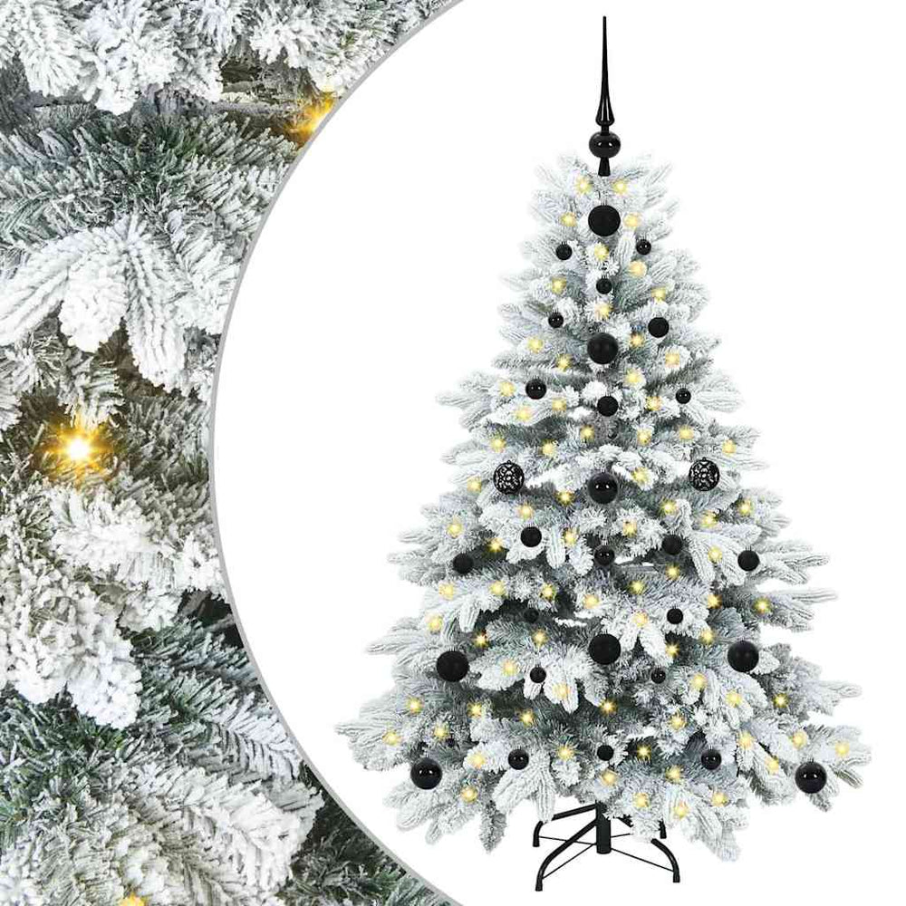 Dirbtinė Kalėdų eglutė su 150 LED Balta 120 cm PE ir PVC