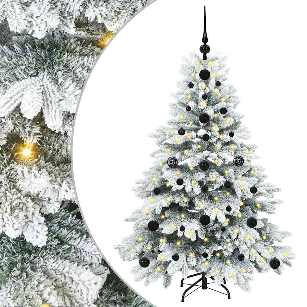 Dirbtinė Kalėdų eglutė su 150 LED Balta 120 cm PE ir PVC