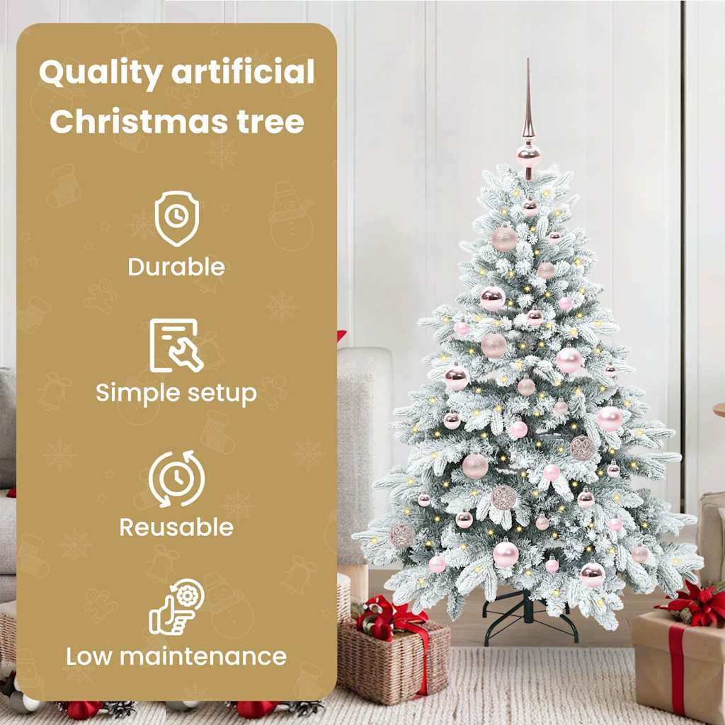 Dirbtinė Kalėdų eglutė su 150 LED Balta 120 cm PE ir PVC