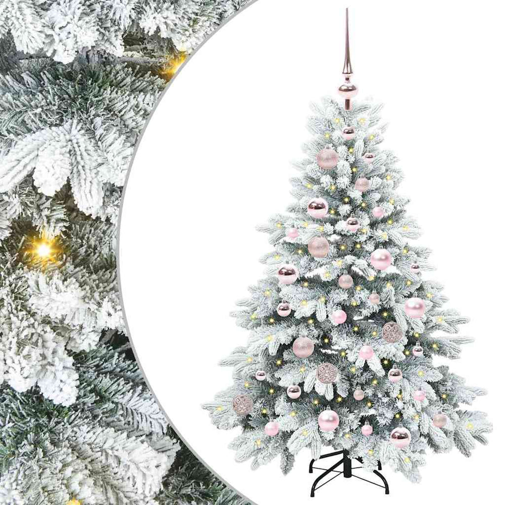 Dirbtinė Kalėdų eglutė su 150 LED Balta 120 cm PE ir PVC