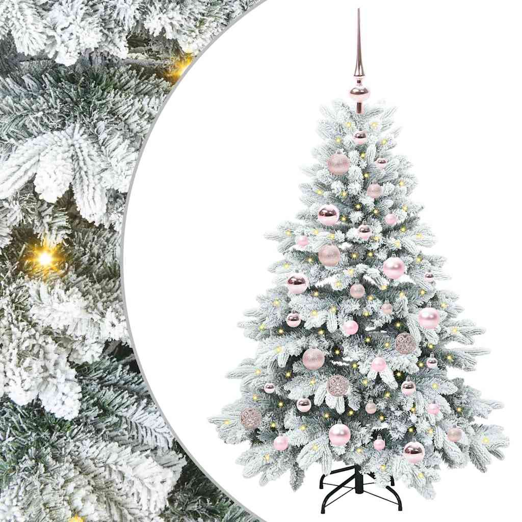 Dirbtinė Kalėdų eglutė su 150 LED Balta 120 cm PE ir PVC