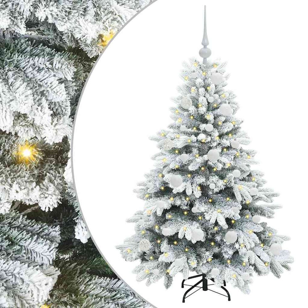 Dirbtinė Kalėdų eglutė su 150 LED Balta 120 cm PE ir PVC