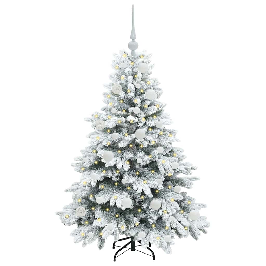 Dirbtinė Kalėdų eglutė su 150 LED Balta 120 cm PE ir PVC
