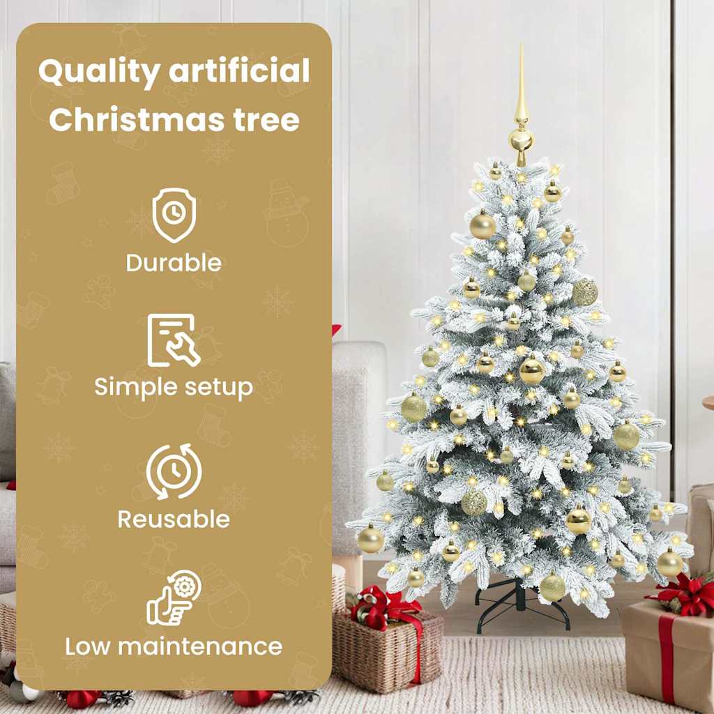 Mākslīgā Ziemassvētku eglīte ar 150 LED balta 120 cm PE un PVC