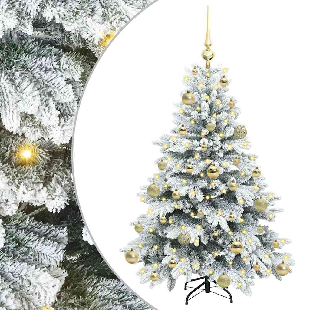 Mākslīgā Ziemassvētku eglīte ar 150 LED balta 120 cm PE un PVC