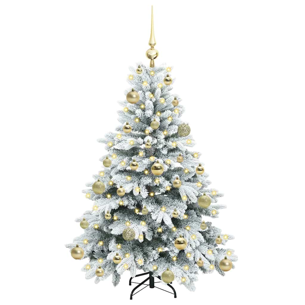 Mākslīgā Ziemassvētku eglīte ar 150 LED balta 120 cm PE un PVC