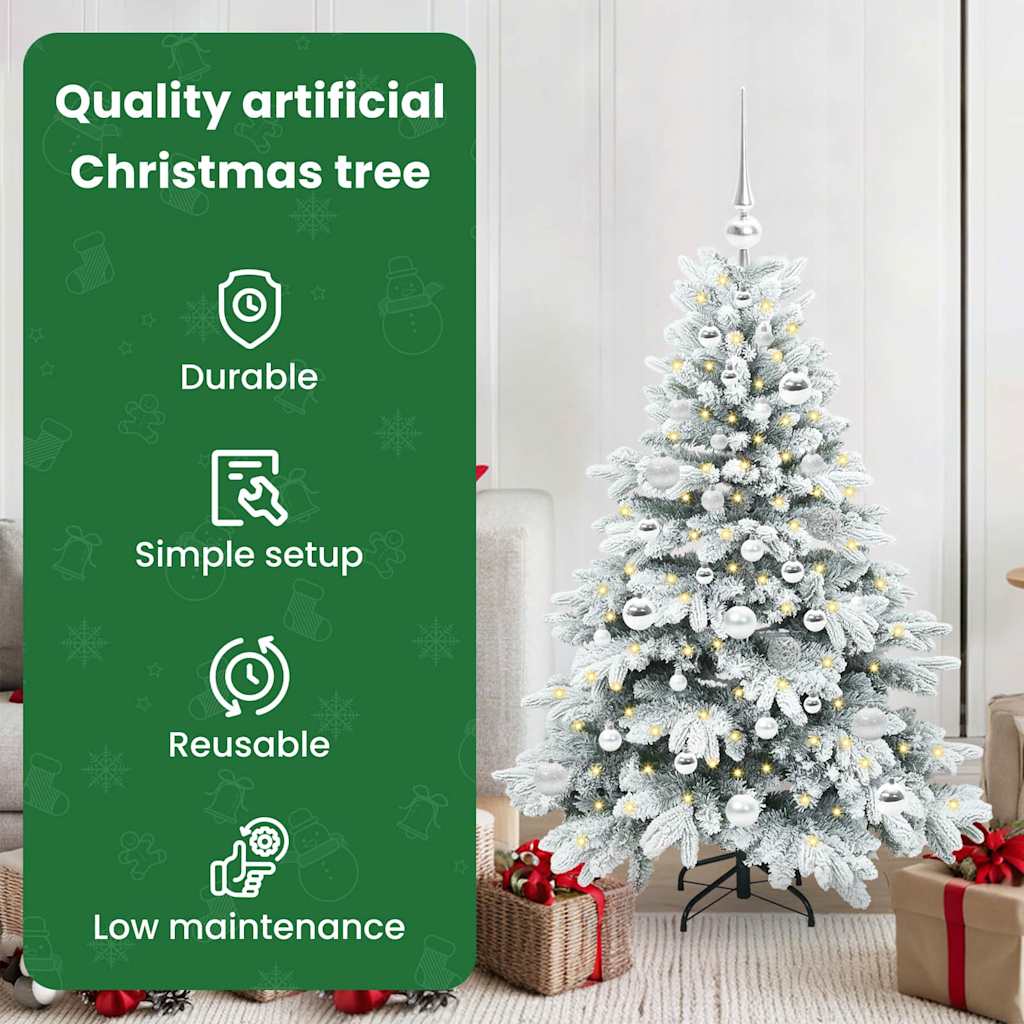 Mākslīgā Ziemassvētku eglīte ar 150 LED balta 120 cm PE un PVC