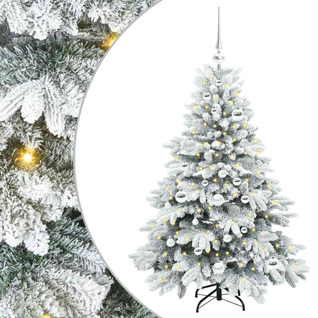 Dirbtinė Kalėdų eglutė su 150 LED Balta 120 cm PE ir PVC