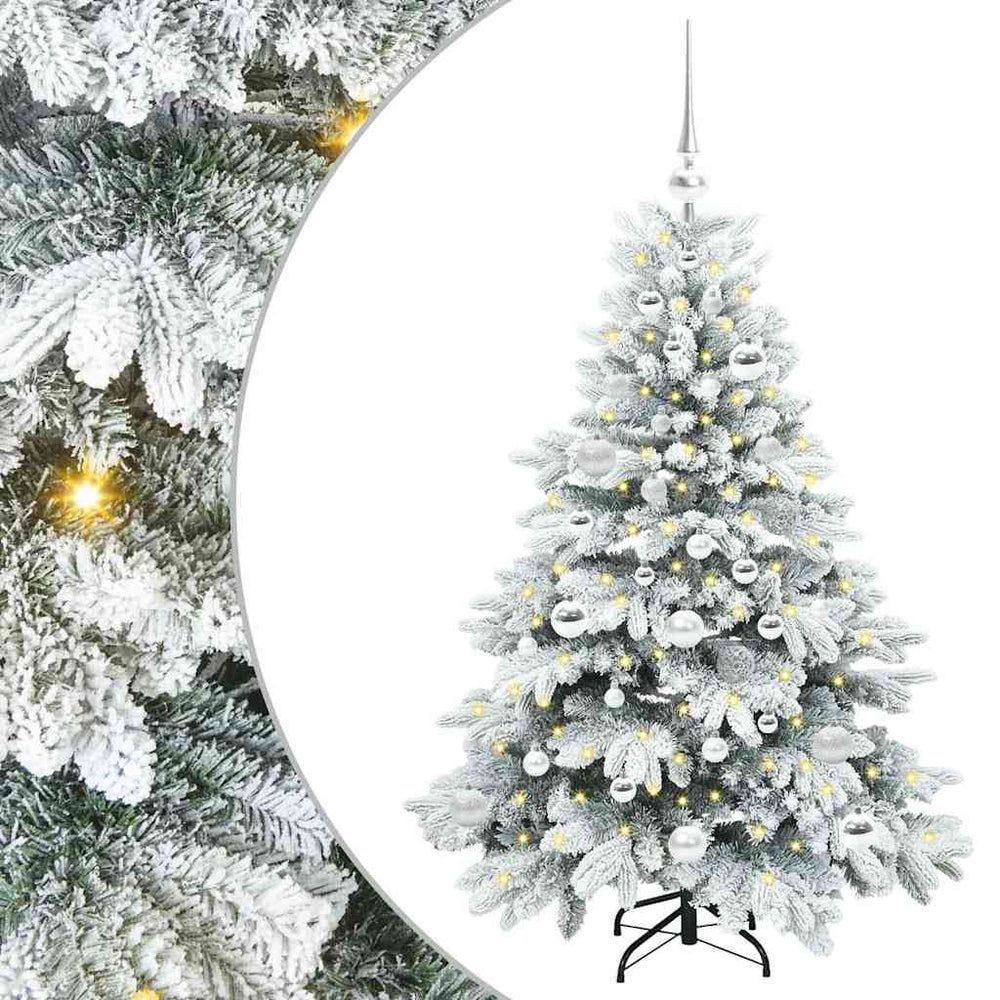Dirbtinė Kalėdų eglutė su 150 LED Balta 120 cm PE ir PVC