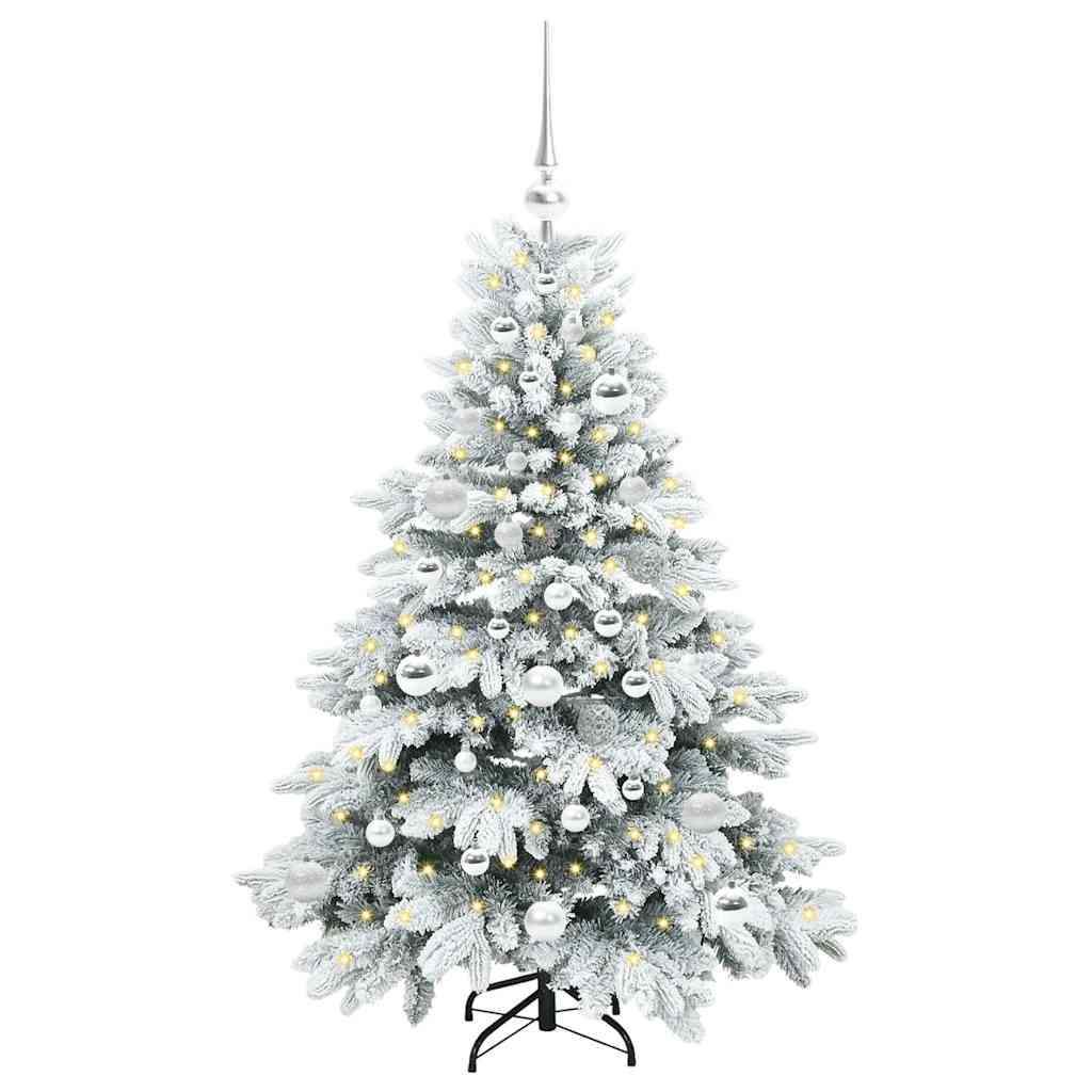 Dirbtinė Kalėdų eglutė su 150 LED Balta 120 cm PE ir PVC